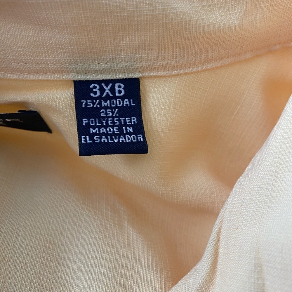 Roundtree & Yorke Men's Cream Button-Down Shirt - Picture 4 of 6